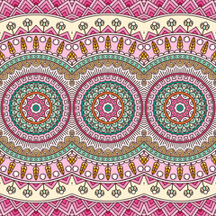 Ethnic floral seamless pattern