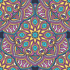 Ethnic floral seamless pattern