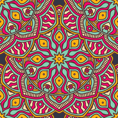 Ethnic floral seamless pattern