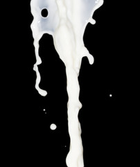 milk splash on black background