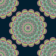 Ethnic floral seamless pattern