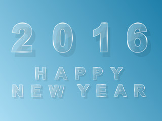 Fototapeta na wymiar 2016 GLASS HAPPY NEW YEAR