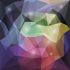 Abstract geometric polygonal triangular background with lights