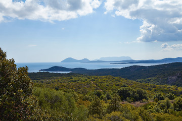 Obraz premium Beautiful summer view sea beach mountain Italia