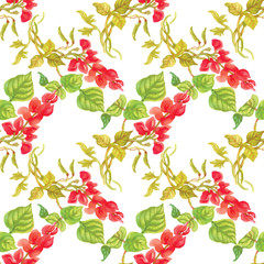 Seamless patterns with Beautiful flowers, watercolor illustration