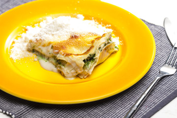 lasagne with salmon and spinach