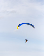 parachutist in the sky