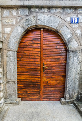 Wooden door in old house