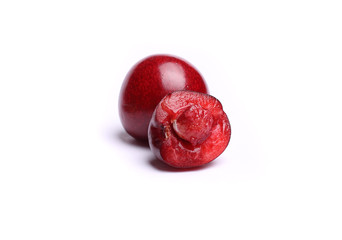 cherries on white background