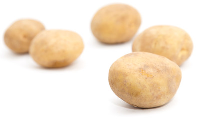 potatoes on a white background