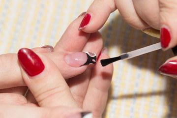 manicure in beauty salon