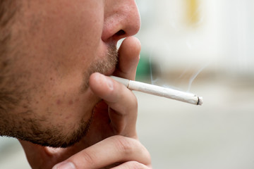 Man smoking cigarette