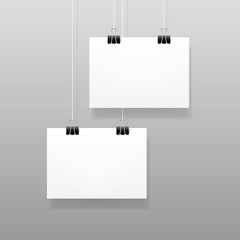 Vector White Blank Paper Wall Poster Template