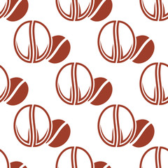 Roasted coffee beans brown seamless pattern