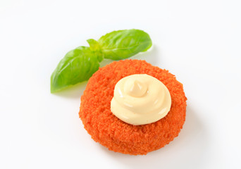 Fried cheese with mayonnaise