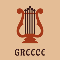 Ancient greek lyre culture symbol