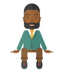 Businessman is sitting 