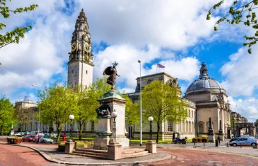 Foto op Canvas View of City Hall of Cardiff - Wales, Great Britain © Leonid Andronov