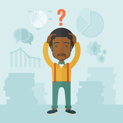 African businessman with a problem.