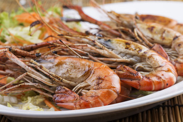 Group of grilled shrimps