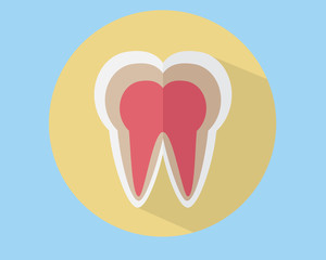 tooth flat icon vector