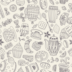 Dessert seamless pattern