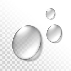 Water Drops Set Isolated on Transparent Background