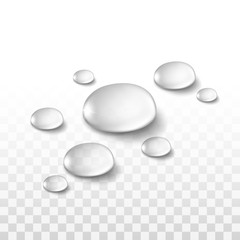 Water Drops Set Isolated on Transparent Background