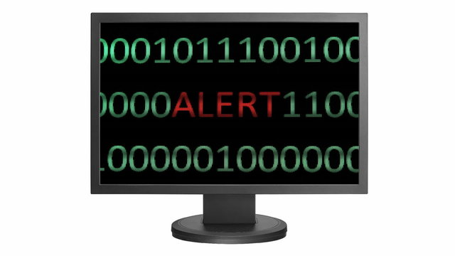 Alert concept on monitor screen 