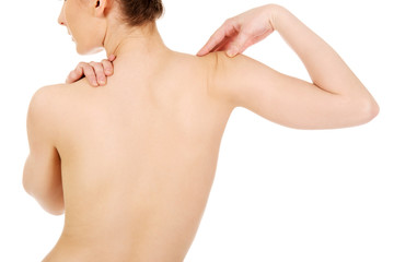 Naklejka premium Naked woman's spine.