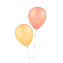 Vector Yellow Red Balloons Isolated Background