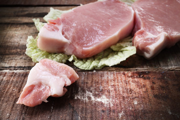 fresh raw meat vintage style