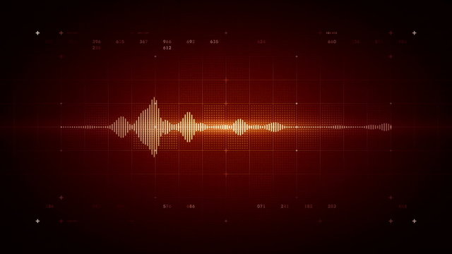 Audio Waveform Mono Red