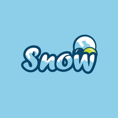 Text for seasons winter with blue background