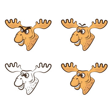Vector Illustration of Cartoon elk