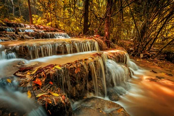 Tableaux sur verre Cascades magnifique cascade en thaïlande, cascade de Pugang chiangrai