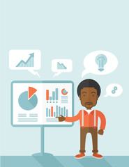 Black speaker presenting his report.