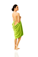 Spa woman wrapped in towel