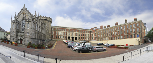 Panorama Dublin Castle - historic landmark of Irelands capital