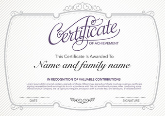 vector design certificate. luxury, modern,