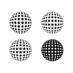 Various Abstract Star Globe Illustration Set