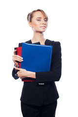 businesswoman with folders