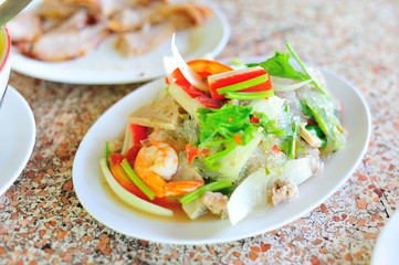 vermicelli salad thai food in soft light