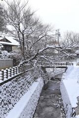 Japanese House with snow