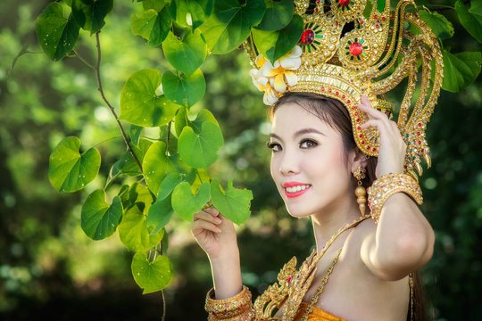 Cambodian woman in tradition dress
