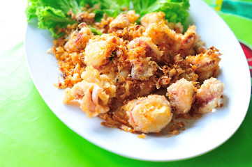 squid fried in soft light sea food