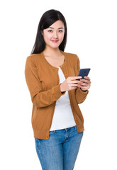 Asian woman use of cellphone