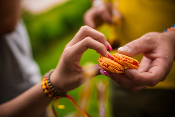 French macaroons. Treat dessert