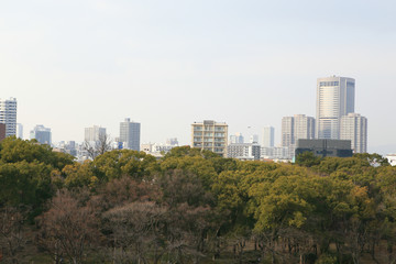 a wide view of osaka city