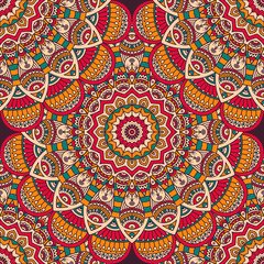 Ethnic floral seamless pattern